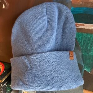 Blue Knit Beanie Hat